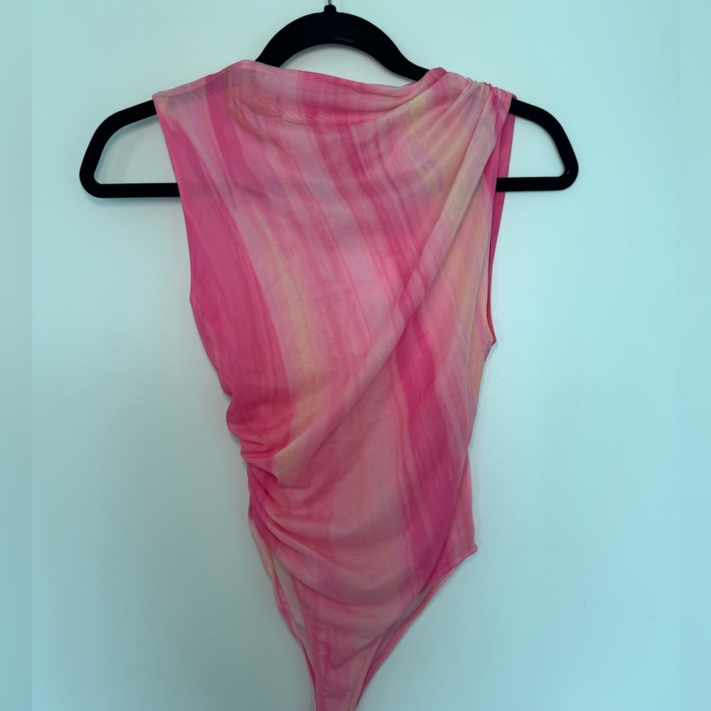 Zara pink mesh body suit